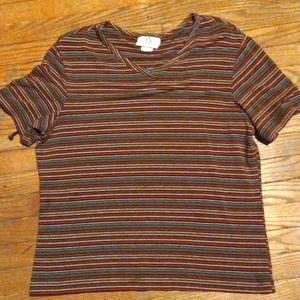 Retro multi colour striped unisex shirt